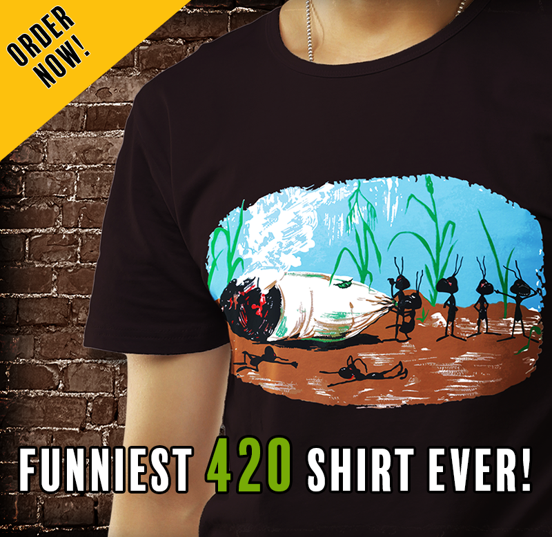 Smoking Funny 'ANTs with roach' TEE